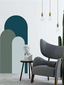 8 couleurs au choix, 20,47 * 55,1 pouces / 20,47 X 46 pouces - 1 pièce Autocollants muraux de style de décoration en arc pour le salon, le canapé, l'arrière-plan de la table de chevet. Élément géométrique bohème autoadhésif pour papier peint - Multicolore - Voir 6