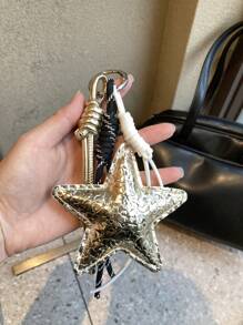 Pendentif Pentagramme doré, accessoire porte-clés Sweet Love, artisanat fait main, cadeau mignon pour les voyages, les vacances, la décoration de sac de mode Y2K, convient aux jeunes garçons, filles, étudiants, Fête des mères, Pâques, accessoires de voiture pour femmes