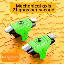 2pcs Green K-1 Game Assist Mechanical Press Linked Chicken Eating Device, Game Press Keys, No Battery Mechanical Keys For Android/IPhone Phones