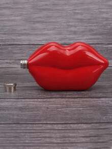 1pc Stainless Steel Lips Shaped Mini Portable Hip Flask, Creative Alcohol Bottle - Multicolor - View 13