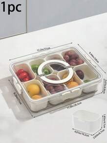 1 Stück Lebensmittel Aufbewahrungsbox mit luftdichtem Deckel, geeignet zum Aufbewahren von Süßigkeiten, Obst, Nüssen und Snacks. Hergestellt aus Materialien mit Frischhaltungsfunktion, verwendbar für Picknick am Strand, Partyeinstellung, Kühlschrankorganisation und mobilen Outdoor-Gebrauch. Einfache Lebensmittelsortierung und Erhaltung der Frische und Hygiene der Lebensmittel.