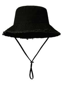 1pc Women's Drawstring Fur Edge Bucket Hat Soft Fabric Windproof Sunshade Outdoor Fashion Elegant Gift - Multicolor - View 4