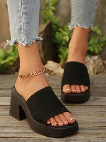 Waterproof Platform Casual Slippers For Women, Open Toe High Heel Slides, Summer New Arrival