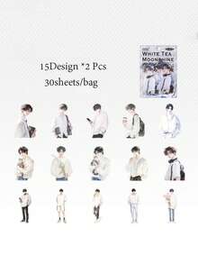 4pcs Shulan Step Series Sticker Pack, Various Themed Boy Styles, Transparent PET Planner Sticker Set Perfect For DIY Scrapbooking, Stamping & Accessory - one-size - View 13