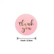 500pcs Pink Thank You Stickers -1" Round SealLabels For Envelopes, Gift Wrapping & Crafts Mother's Day Gifts ,Teacher Gifts Packaging