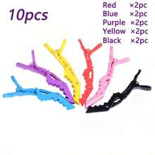 5/10 Pcs Bright And Colorful Plastic Hair Clips, Women's Alligator Clips - Wide Teeth And Double Hinge Design, Salon Quality Styling Segmenting Clips - Suitable For All Hair Styles, Hair Styling Tools, Durable Plastic Clips, Alligator Clips