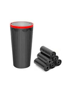 1 Set Cup Shaped Car Trash Can, Wall Mounted Garbage Container With Lid & Trash Bag, Cute & Practical Automotive Trash Can & Garbage Bags, Car Interior Decoration, Auto Organizer