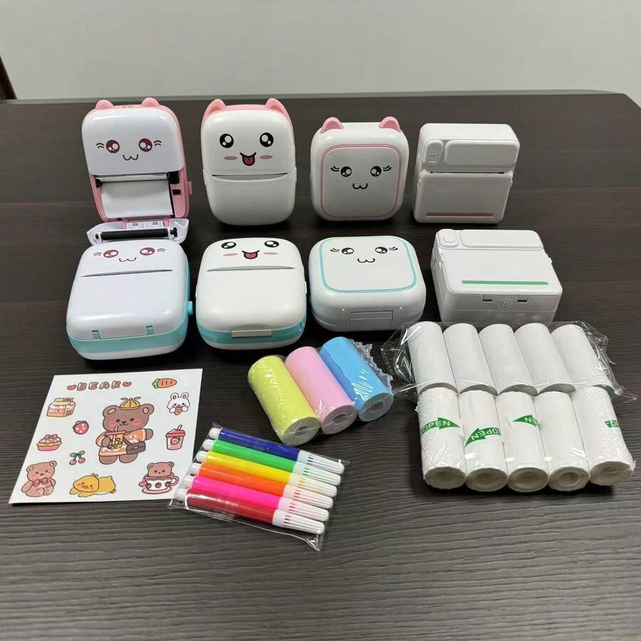多功能便携式迷你无线照片打印机 - 用于标签和笔记的即时热敏打印，紧凑轻巧的设计，无线连接，无墨水，USB 充电，非常适合日记、学习工具和纪念礼物、旅行打印设备 | 别致的设计 | 耐用的热敏纸