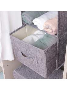 Multi-Layer Fabric Hanging Storage Bag, Non-Woven Cloth Organizer For Underwear, Socks, Accessories, Wall Mounted Wardrobe Space Saver