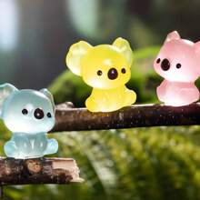 5/10/20/30pcs Luminous Mini Resin Koala Miniature Figures Tiny Koala For DIY Garden Micro Landscape Aquarium Plants Ornament Decoration Party(Random Color),Resin Animals,Koala,Mini Animals