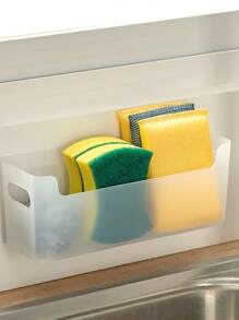 1pc Kitchen Cabinet Door Inner Storage Box, Wall Mounted Non Perforated Cabinet, Cling Film Hanger, Bathroom Storage Rack, Household Cabinet Storage Box Cleaning Tool Storage Box, Storage Rack, And Storage Basket. Cabinet Storage .