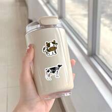 60 Peças Adesivos com Estampa de Vaca, Desenho Fofo de Vaca para Case de Celular, Laptop, iPad, Diário, Decoração de Copo de Bebida e Projetos DIY, Material Escolar, Volta às Aulas