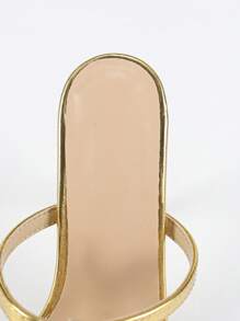 Women's New Arrival Golden Color Thin Heel Sandals, Summer Stylish Ladies Sandals For Outdoor Wear