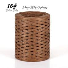 285g Raffia Yarn, Handmade DIY Knitting Bamboo Fiber Paper Yarn, Colored Bundling Ropes For Gift Box, Used For Making Summer Sun Hats, Slippers, Storage Baskets, Bags, Hanging Decorations And More. 1 Bag = 285g = 3 Pieces