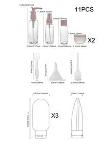 Travel Refillable Bottle Set Spray Lotion Shampoo Shower Gel Tube Bottling Cosmetic Empty Liquid Container Portable Tool Refill Graduation - Multicolor - View 3