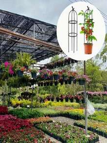 1个可调节塑料和玻璃纤维花架，适用于盆栽植物、藤蔓植物、室内外装饰植物塔 - 彩色 - 查看 10