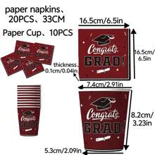 30pcs/Set Party Disposable Paper Napkins, Cups, 6 Colors (20pcs Napkins, 10pcs Cups), Suitable For Theme Parties, Gatherings, Daily Use, Home