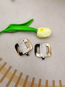 2 件可拆卸水钻鞋夹，DIY 鞋配件适用于工作、婚礼、派对、各种鞋子、包包、帽子、服装装饰、女士鞋配件