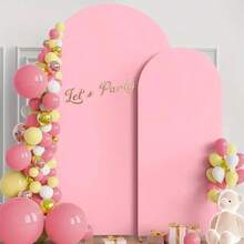 3 件拱门背景，5.9 英尺、6.56 英尺、7.2 英尺，粉色婚礼拱门罩，2 片聚酯拱门背景，适合生日派对、婚礼、拱门支架装饰（不含拱门，仅含织物背景）用途广泛，适用于婚礼、生日、周年纪念、毕业典礼和派对装饰 | 现代拱门罩 | 织物、婚礼装饰