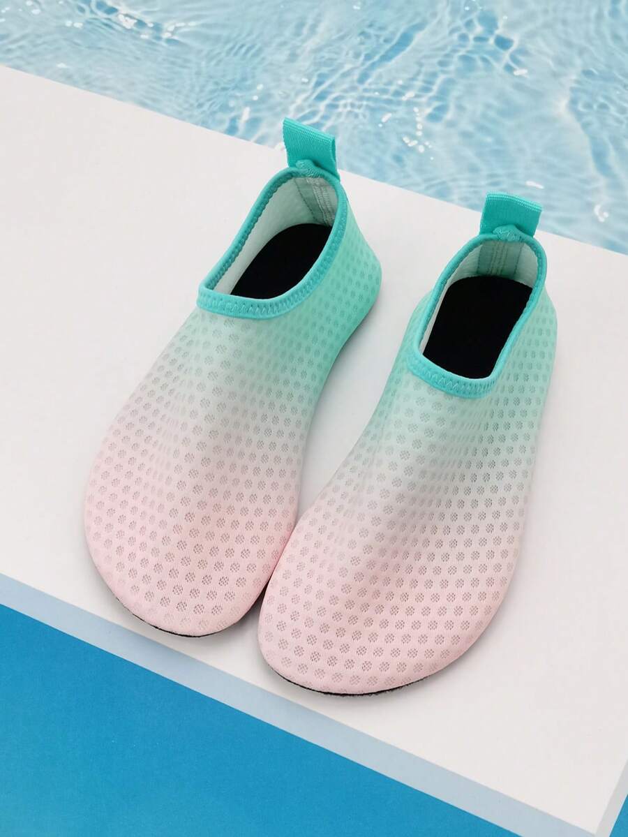 儿童渐变蓝软底轻便透气沙滩鞋，适合户外、沙滩、游泳、水上运动、夏季 - 藍色 - 查看 1