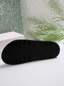 New Round Toe Platform Slippers For Plus Size Women - Pink - View 8