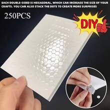 250 张 3D 泡沫双面粘性泡沫胶带，0.25 英寸厚六角形粘合贴纸，适用于 DIY 工艺品、艺术品或办公用品 - 多款 - 查看 2