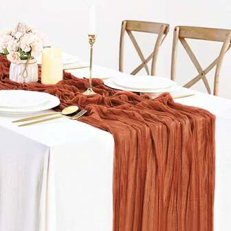 1 块奶油奶酪布桌布，波西米亚纱布奶酪布质朴透明桌布，适合婚礼新娘、婴儿洗礼、生日或节日派对蛋糕桌装饰，浪漫派对桌装饰桌旗