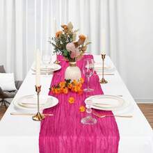 120-Inch (10ft/304.8cm) Purple Easter Cheese Cloth Bohemian Country Cheesecloth Tablecloth, Spring Decor For Weddings, Parties, Birthdays, Home - Multicolor - View 55