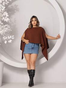 MULTIFORM CAPE BLOUSE WITH LARGE BANDAGE TOP  2025 WOMEN'S FASHIONSensualCasualCutePartyelegant2 In 1Not To Be WornNightWeddingHomeGardenPhotoshootStreettea Party - 鏽棕色 - 查看 5