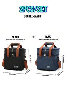 Gran bolsa aislada para el almuerzo, bolsa aislada portátil de gran capacidad, caja aislada portátil forrada para el almuerzo de la universidad, bolsa aislada para el almuerzo, esencial de viaje, picnic, al aire libre, escuela, trabajo, camping, oficina para niñas, niños, estudiantes, suministros escolares, artículos esenciales para la universidad, caja de almuerzo de vacaciones, bolsas de verano para comida al aire libre, bolsas de picnic y camping, regreso a la escuela