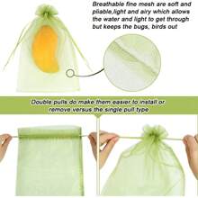 50pcs Plant Protection Bags, Plant Support Bags, Grape Protection Bags, Fruit & Vegetable Protection Bags. For Growing Protection Of Strawberries, Lychee, Citrus, Grapes, Apples, Pears, Cherries, Blackberries, And Other Fruits, Drawstring Net Bags, Anti-Bird, Anti-Insect, Anti-Animal Chewing