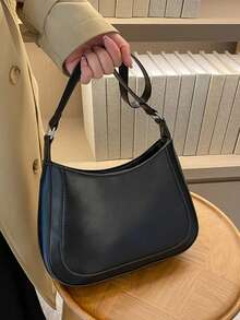 Women's Casual Chic Vintage Color Block Shoulder Bag For Everyday Use - Black - View 9