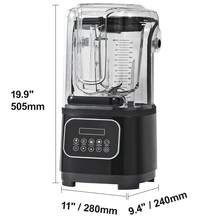 Professional Blender With Shield, Commercial Countertop Blenders, 68 Oz Glass Jar Blender Combo, Stainless Steel 9 Speed & 5 Functions Blender, For Shakes, Smoothies, Peree, And Crush Ice, Black - Five functions black - 查看 9