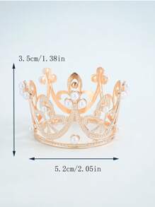 12pcs Mini Pearl Beaded Crown Shaped Flower Bouquet Accessories , Perfect For Birthday Party Decorations, Back To School Valentine Day
