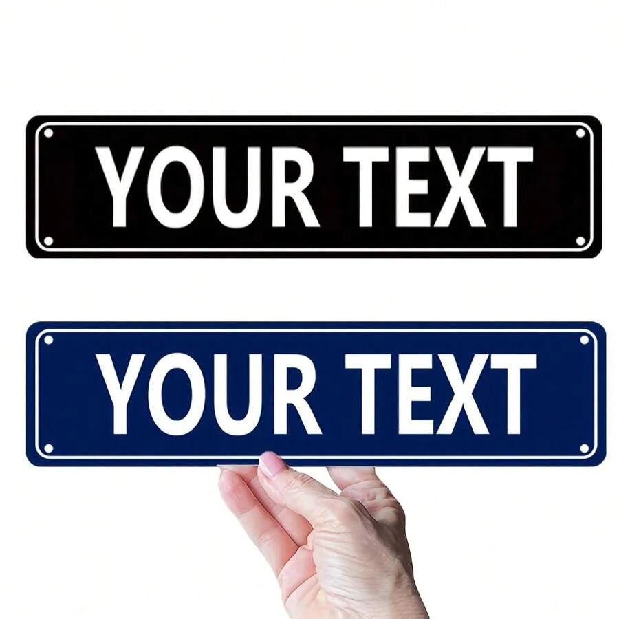 1pc Personalized Metal Street Sign, Custom Text, Wall Mountable, No Power Needed, Suitable For Indoor/Outdoor Use, Perfect For Christmas, Halloween, Easter, Thanksgiving - Signboard,Chic Design - Multicolor - View 1