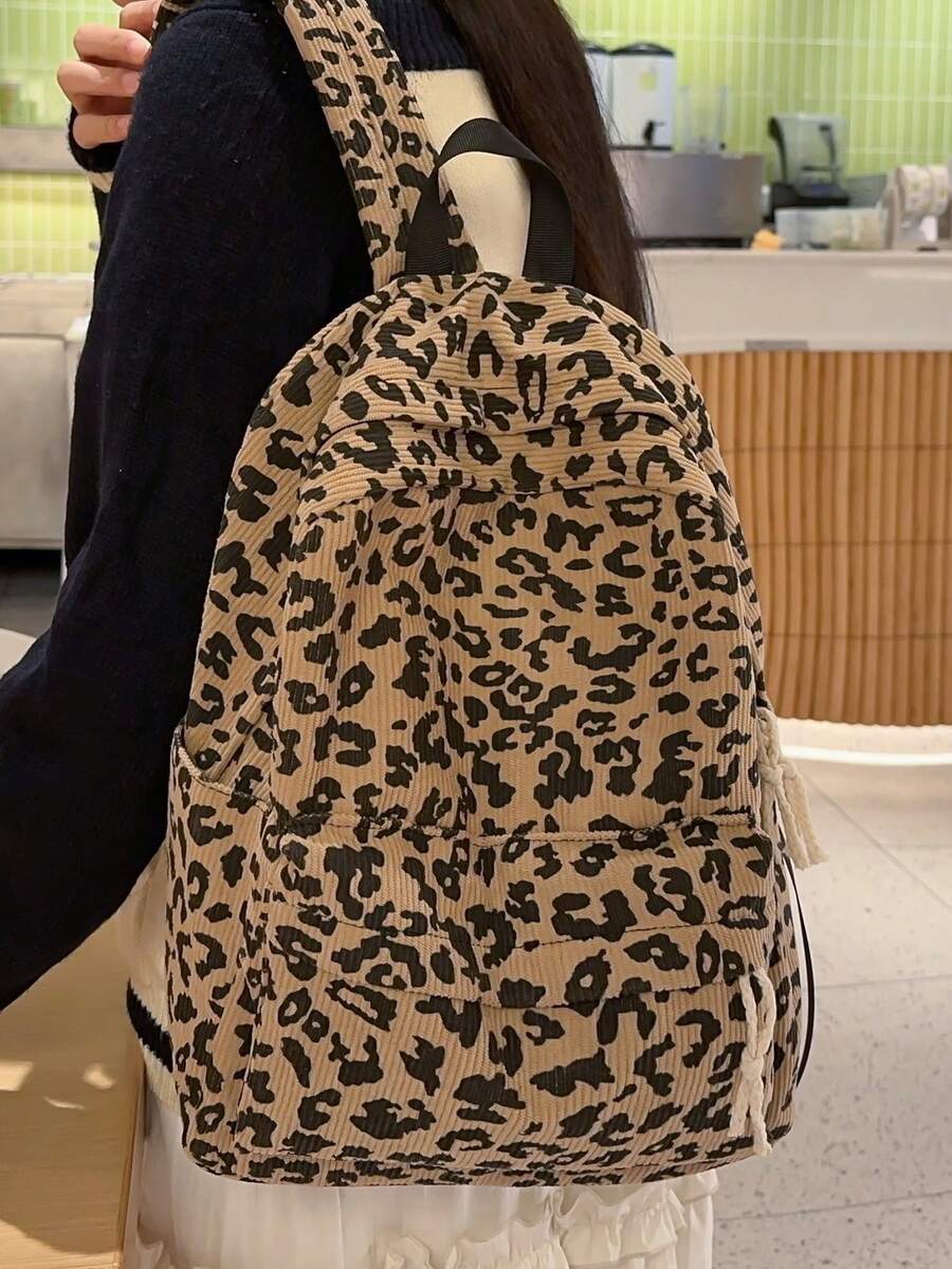 Women Minimalist Large Capacity Classic Backpack Flower Pattern Tote Bag, School Backpack - Multicolor - View 1