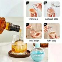 4 Pieces Of Spherical Ice Molds (Multicolored Random), Whiskey Ice Molds, Candy-Colored Ice Ball Making Molds, Round Silicone Ice Cube Molds, 2.5-Inch Ball Ice Molds, Suitable For Whiskey, Coffee, Cocktails, Are Wonderful Gifts For Mother's Day, Easter, And Other Holidays.