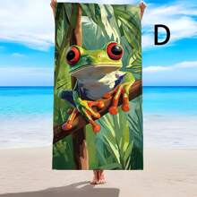 1pc Creative Printed Beach Towel, Soft Comfortable Lightweight Anti-Sand Beach Towel, Super Absorbent Beach Blanket, Suitable For Travel, Swimming, Diving, Surfing, Yoga, Camping, Sunbathing, Beach Accessories, Outdoor Travel Essential Gift