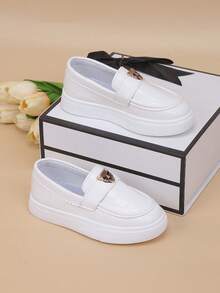 Kids' New Breathable Stylish Simple Slip-On Leopard Print Casual Loafer Shoes - White - View 2