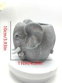 1pc Resin Cute Elephant Planter Money-Attracting Elephant Planter Succulent Home Decor Accent Piece Vase Room Decor Flower Vase Glass Vase