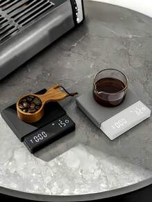 1 件，2Kg/0.1g 迷你咖啡电子秤，带计时器的数字咖啡秤，2Kg/0.1g 迷你咖啡电子秤，可充电便携式设计 3.74x3.54x0.75 英寸，双模式，自动剥皮功能，易于携带，TYPE-C 充电，免费数据线，经典黑色，华丽白色，咖啡爱好者和家庭必备咖啡角，厨房，客厅，袖珍秤返校 - 彩色 - 查看 2