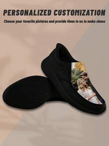 Custom Women's Loafers Casual Boat Shoes Walking Easy Slip On Sneakers For Women Fashion Flat Shoes Comfortable Leisure For All Season - Black - View 4