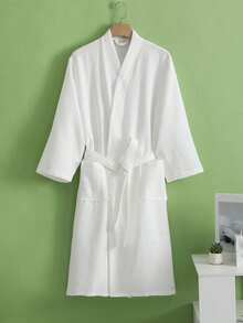 1 件华夫格浴袍，男女通用成人和服式浴袍，春夏家居服，水疗酒店浴袍，吸水速干，宽松版型，多色，浴室必需品，家居用品浴室装饰返校