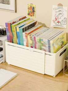 1 pieza Caja de almacenamiento de gabinete extensible, estilo deslizante para estantería, cocina, escritorio, libros, papelería, meriendas, organizador para baño, hogar, estudiante, caja de almacenamiento plegable de gran capacidad para ropa, ropa interior y calcetines