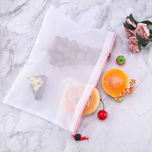 FAIS DU 5pcs Mesh Reusable Storage Bags Comes With  Fruit Vegetable Home Washable Bags Kitchen Storage Bags Storage Supplies - Red - View 4