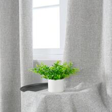 2 Pieces 100% Blackout Thickened Bedroom Curtains, Silver Grommet Linen Textured Curtains With Thermal Insulation White Lining Full Blackout Noise Reduction Curtains For Living Room Apartment Dorm Farmhouse White Beige Light Gray Dark Gray Taupe