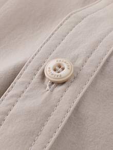 LEDUNTINO [Wiosna/Lato] Męska modna koszula cargo casualowa, styl sportowy, jednolity kolor zielony, świetny prezent dla męża/chłopaka, męska koszula z krótkim rękawem z klapami, guzikiem i kieszenią na suwak, odzież wiosenno-letnia dla mężczyzn