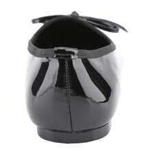 BELOVELY [PIANO-5] Women Ballet Flats Shoes Square Toe Bowknot Slip On Mary Jane Coquette Aesthetic - 黑色 - 查看 7