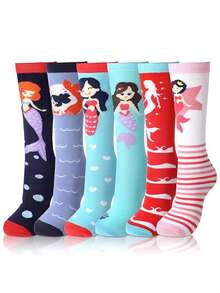 6 Pairs Children Over-The-Knee Socks, Cute Animal Gift Long Tube Socks For Girls - Multicolor - View 4