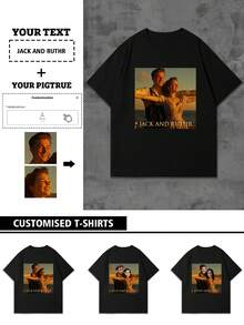 Customized Personalized Crew Neck Fun Men's T-Shirt, Customize Your Text And Photo, Valentine's Day Gift, Gift For Boyfriend, Husband